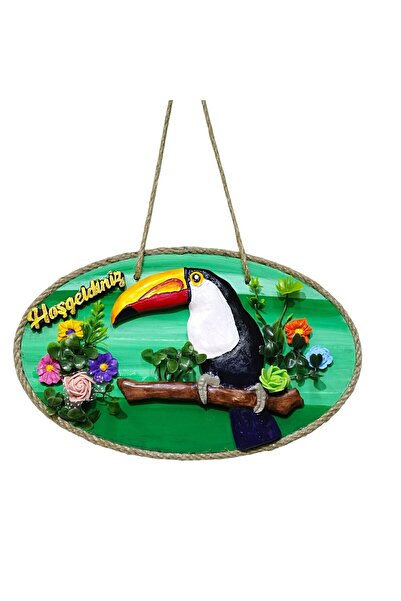Mixperi Ручна робота, прикраса для дверей з фігуркою тукана – кольоровий тропічний декор для стін і дверей