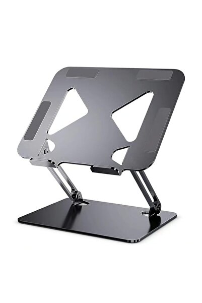 Generic حامل كمبيوتر محمول Gulf Tech® (حامل Z، أسود) مع قطعة قماش تنظيف - حامل كمبيوتر محمول مريح -