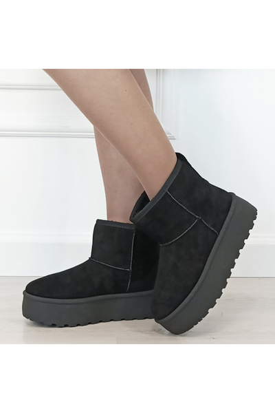 SOFILINE Μαύρες μπότες με επένδυση γούνας και χοντρές σόλες LT33-45 111