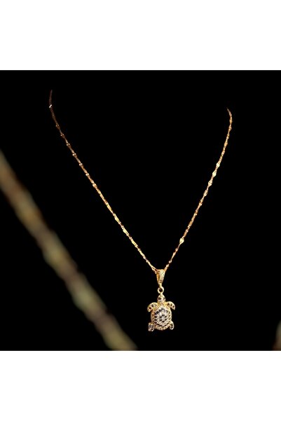 liore dünyası Altın Kaplama Kaplumbağa Figürlü Kolye | Çelik Zirkon Taşlı Min...