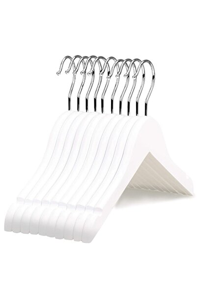 Generic Premium Solid White Wood Clothes Hangers for Children Kids Baby Toddl...
