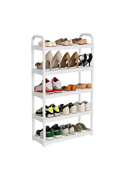 Generic رف أحذية CosyInSofa، منظم أحذية مستقل بخمس طبقات، رف أحذية قابل للتكديس في الخزانة، سهل التجميع