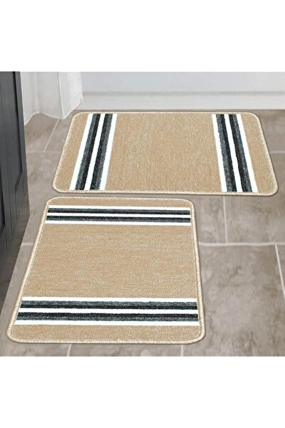 Generic سجادة أرضية نايلون من ستوري آت هوم، سجادات أبواب كبيرة لمدخل المنزل - بيج | ٣٧ سم × ٥٧ سم | عبوة من قطعتين