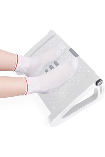 Generic مجموعة لاستينج - مسند قدمين قابل للتعديل بستة ارتفاعات أسفل المكتب - مسند قدم مريح مع بكرة تدليك، فو