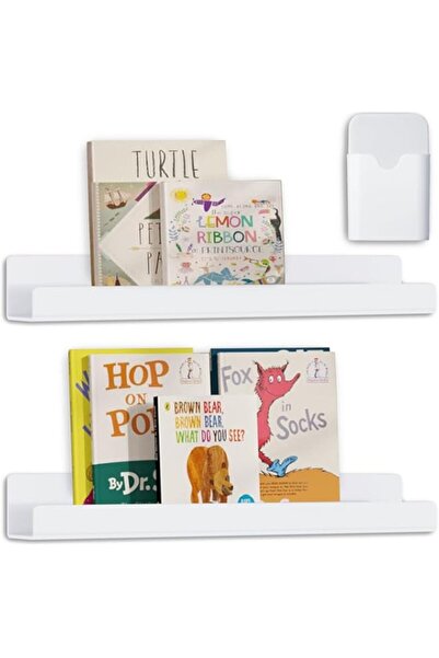 Generic رف مغناطيسي من JICUICUI، حامل كتب مغناطيسي قوي قابل لإعادة الاستخدام مكون من قطعتين وحامل أقلام، للاستخدام