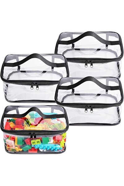 Generic 4 Pack Clear Toy Storage Bags- 9.1 x 6.9 x 4.5 Inch Transparent PVC T...