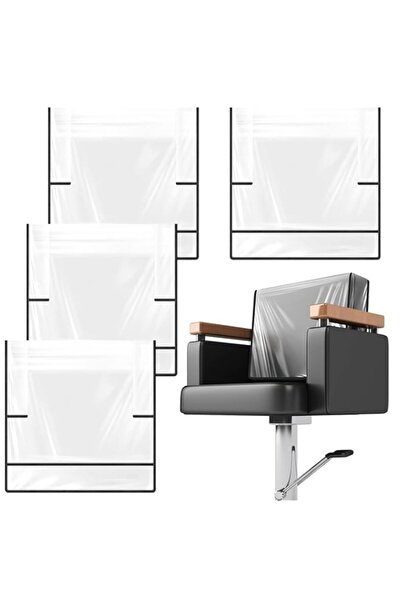 Generic غطاء كرسي صالون بلاستيكي شفاف من Excefore، 4 قطع من أغطية الكراسي المربعة الواقية، تناسب معظم صالونات السبا