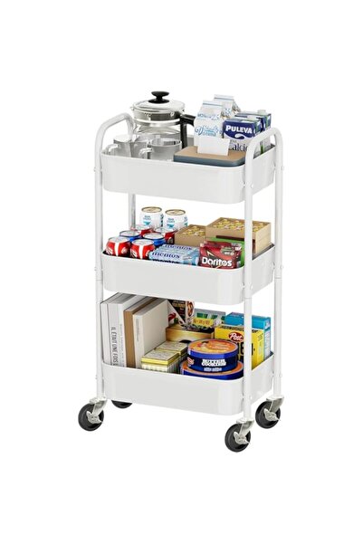 Generic عربة GGEROU البلاستيكية متعددة الاستخدامات، عربة تخزين متعددة الاستخدامات بمقبض وعجلات قابلة للقفل، متعددة الاستخدامات