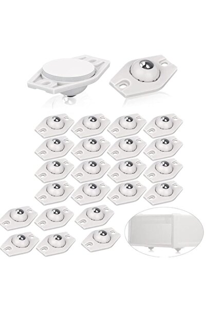 Generic عجلات صغيرة ذاتية اللصق من يلاجوي، ٢٤ قطعة - عجلات ثابتة دوارة بزاوية ٣٦٠ درجة للصناديق ورفوف التخزين والصناديق