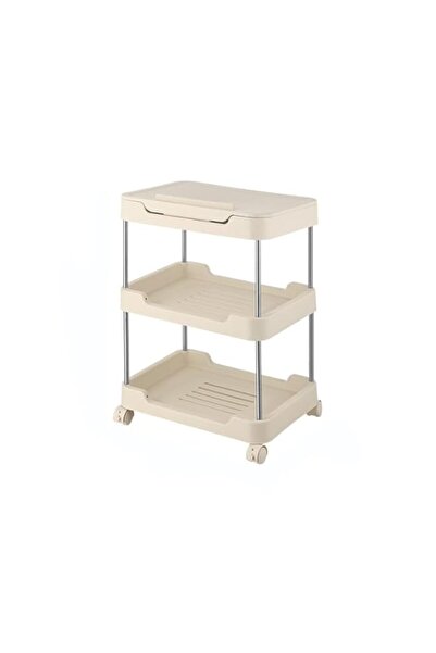 Generic عربة تخزين متدحرجة، منظم أدوات متنقل مع رف علوي قابل للتعديل، أبيض، 3 و4 طبقات (3 طن)