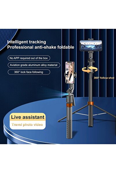 Generic Auto Face Tracking Tripod 360° Rotation with Stand - 70" AI Tracking Tripod with Remote