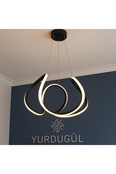 YURDUGÜL Yağmur Modeli 3 Renk LED Avize Siyah Kasa Modern Mutfak Oda Antre Ay...