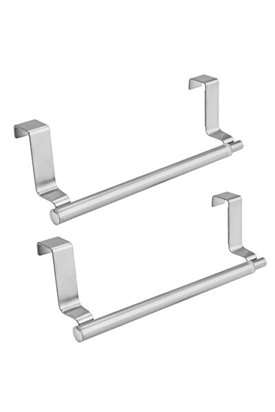 Generic حامل مناشف HASTHIP® مكون من قطعتين، حامل مناشف تلسكوبي من الفولاذ المقاوم للصدأ بطول 22.7 سم إلى 37.7 سم، بدون مثقاب