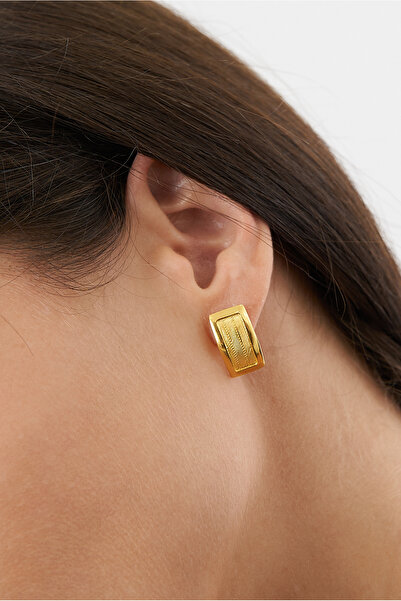 ÇAĞLAYAN KUYUMCULUK 14 Ayar 3 Sıra Klasik Trabzon Hasır Altın Küpe