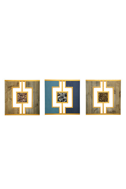 Pollux Decor Decoratiune pentru perete din lemn si pietre decorative compusa ...