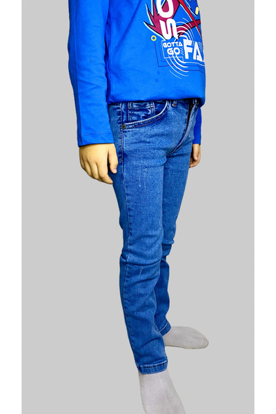 daniel milano Boy's Denim Serrated Blue Ligerated Jeans