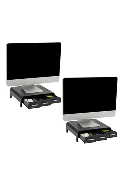 Generic قارئ العقل 2MONSTA3D-BLK، حامل شاشة IMAC، منظم مكتب مع 3 أدراج للتخزين