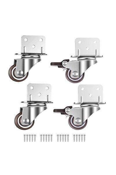 Generic Coodiikaka 4 قطع عجلات تثبيت جانبية مقاس 1 بوصة، عجلات دوارة مطلية بمادة TPE، عجلة كتم الصوت على شك