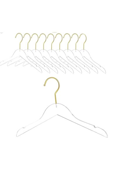 Generic مجموعة من 10 شماعات أطفال من الأكريليك الشفاف من QYINXIU، شماعات أطفال من الأكريليك، شماعات أطفال B