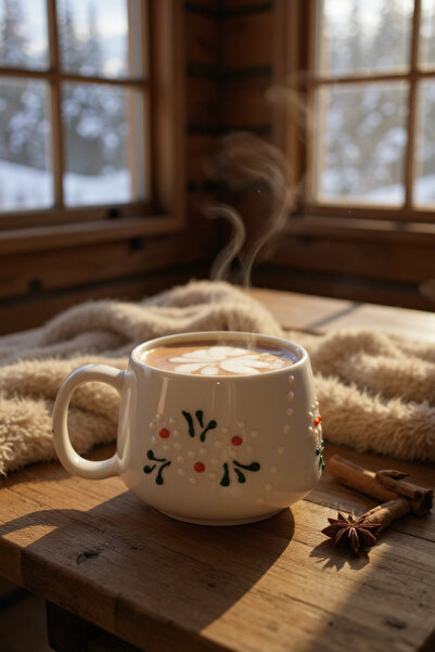 Barbarossa Pastel Daisy Patterned Ceramic Coffee Cup – Handmade Stylish Design