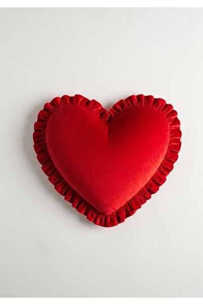 JACA Pernă decorativă cu aspect de inimă de catifea, umplută cu inimă, cadou ...