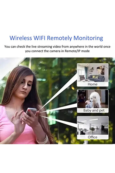 Zherqon Mini WiFi Surveillance Camera 1080p HD, Night Vision, Motion Detection, App Control, 140° Angle, Bu