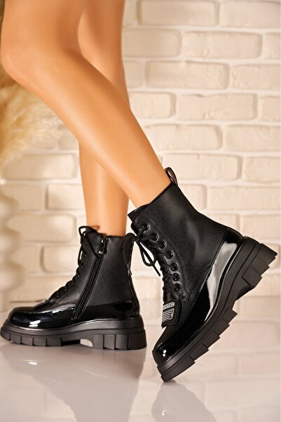 Joana Ghete negre pentru femei cu căptușeală din piele ecologică