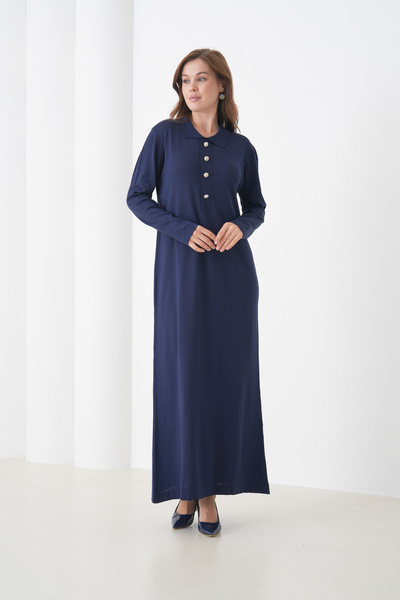 MAMAYAGA قميص نسائي بأكمام طويلة وياقة تريكو وأزرار أمامية وملابس رياضية أنيقة