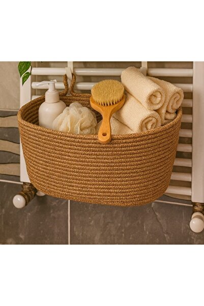 Hediyeninellitonu Wicker Basket Towel Holder Bathroom Organizer Wicker Handmade Bathroom Basket