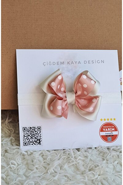 çiğdem kaya design ربطة شعر للأطفال على شكل فيونكة منقطة