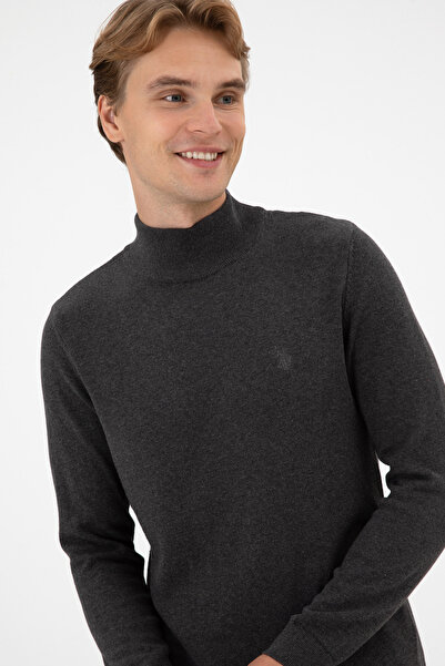 U.S. Polo Assn. Men's Anthracite Melange Basic Sweater 50313712-Vr081