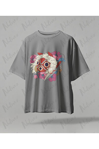 Nulivez Anime Studio Ghibli Princess Mononoke Printed High Quality Compact Unisex Oversized T-Shirt