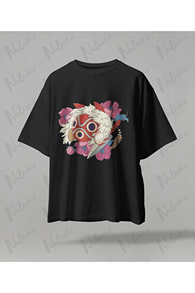 Nulivez تي شيرت أنيمي ستوديو جيبلي برينسيس مونونوكي مطبوع عالي الجودة للجنسين...