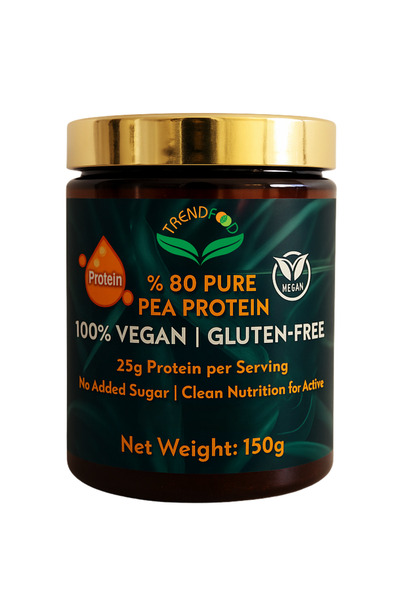 TREND FOOD 150 g Pea Protein Tozu (Bezelye Proteini) Bitkisel Protein, Vegan, Glutensiz (6 Servis)