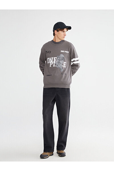 LC Waikiki Ανδρικό φούτερ με λαιμόκοψη με τύπωμα