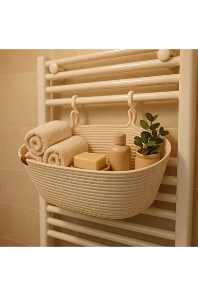 Hediyeninellitonu χειροποίητο ψάθινο καλάθι για πετσέτες μπάνιου