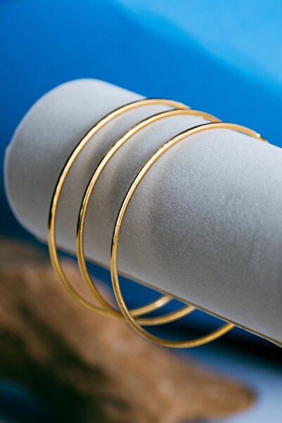 Helia Studio 3 Adet 22 ayar altın kaplama düz Ajda Bilezik