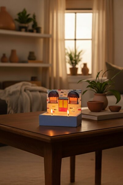 Binbirdemet Hayal Evi El Boyaması Mumluk | Doğal Soya Wax Mum – Binbirdemet