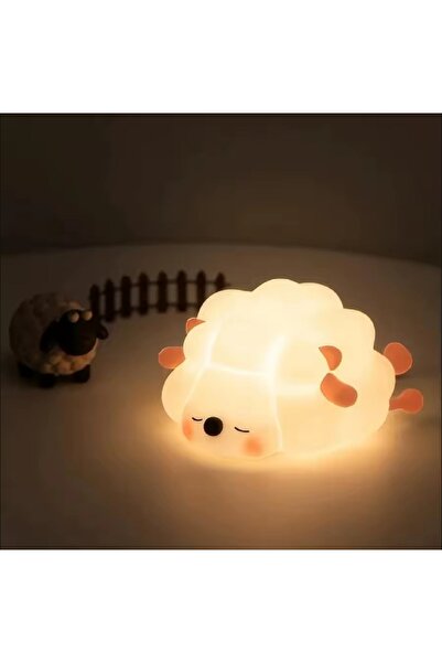 hediyeconcepti LED Gece Işıkları Sevimli Silikon Lamba USB Şarj Edilebilir Za...