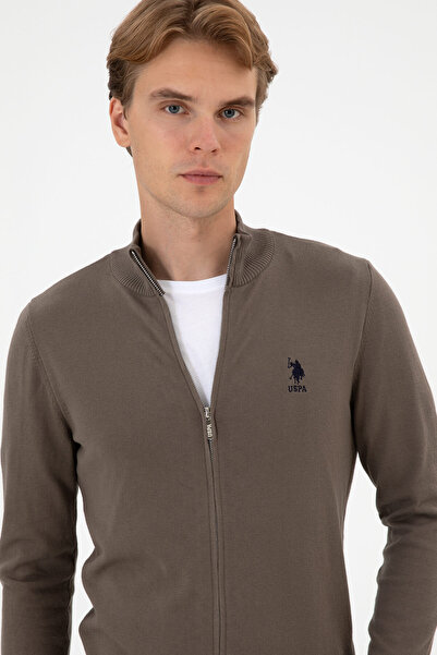 U.S. Polo Assn. Men's Slim Fit Mink Knitwear Cardigan 50313684-Vr052