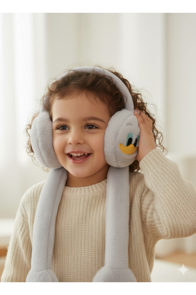 Kervan Pazar سماعات أذن شتوية للأطفال مع أشكال قطيفة وآذان متحركة وأصوات