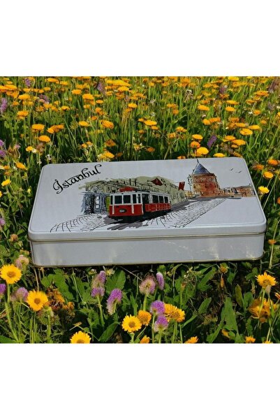 KonseptKutu Istanbul Themed Metal Gift Storage Box with Lid