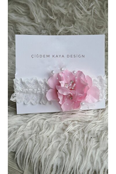 çiğdem kaya design Pink Hydrangea Baby Headband, Newborn Headband