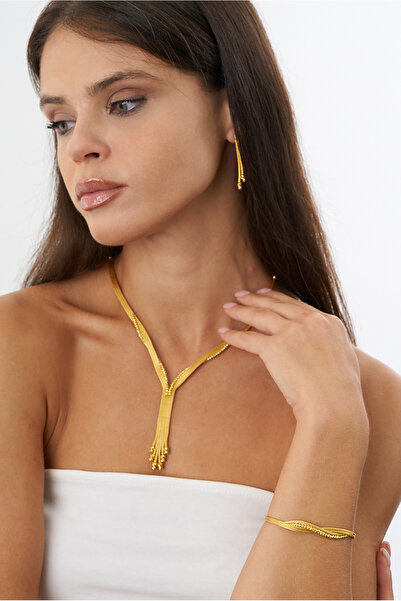 ÇAĞLAYAN KUYUMCULUK 14 Ayar İtalyan Dorika Toplu Hasır Altın Set