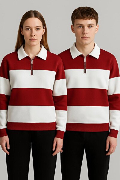 Risil-Nu Company Unisex 3 Thread New Season Premium Fabric Patchwork Polo Neck Single Sweatshirt