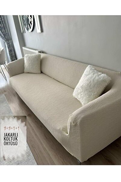 OSIO Jacquard 3 3 1 1 Sofa Cover Set, Stretch Fabric Elastic