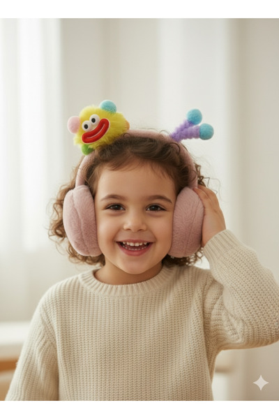 Kervan Pazar سماعات أذن شتوية قابلة للطي من القطيفة للأطفال