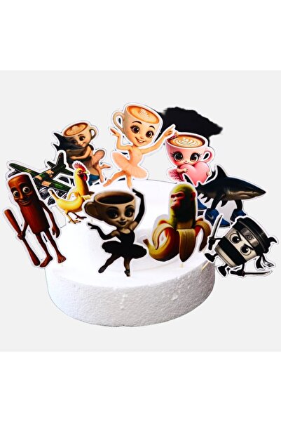 OEM Set of 13 cake decorations Ballerina Cappuccina Brainrot 3-15 cm