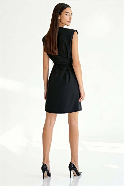 UTOPIAN V Yaka Kemerli Elbise