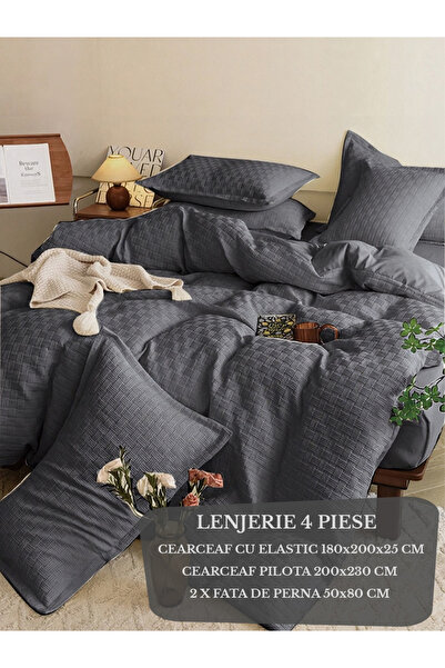 Patul Λευκά είδη, λεπτό βαμβάκι κρεπ, 4 τεμάχια, εφαρμοστό σεντόνι